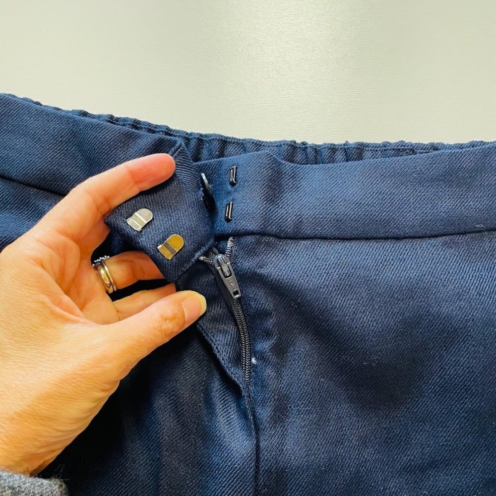 NWT J. Crew TALL LONG Easy Pant Trouser Linen Navy Blue Elastic Waist Preppy 12 - Picture 5 of 12